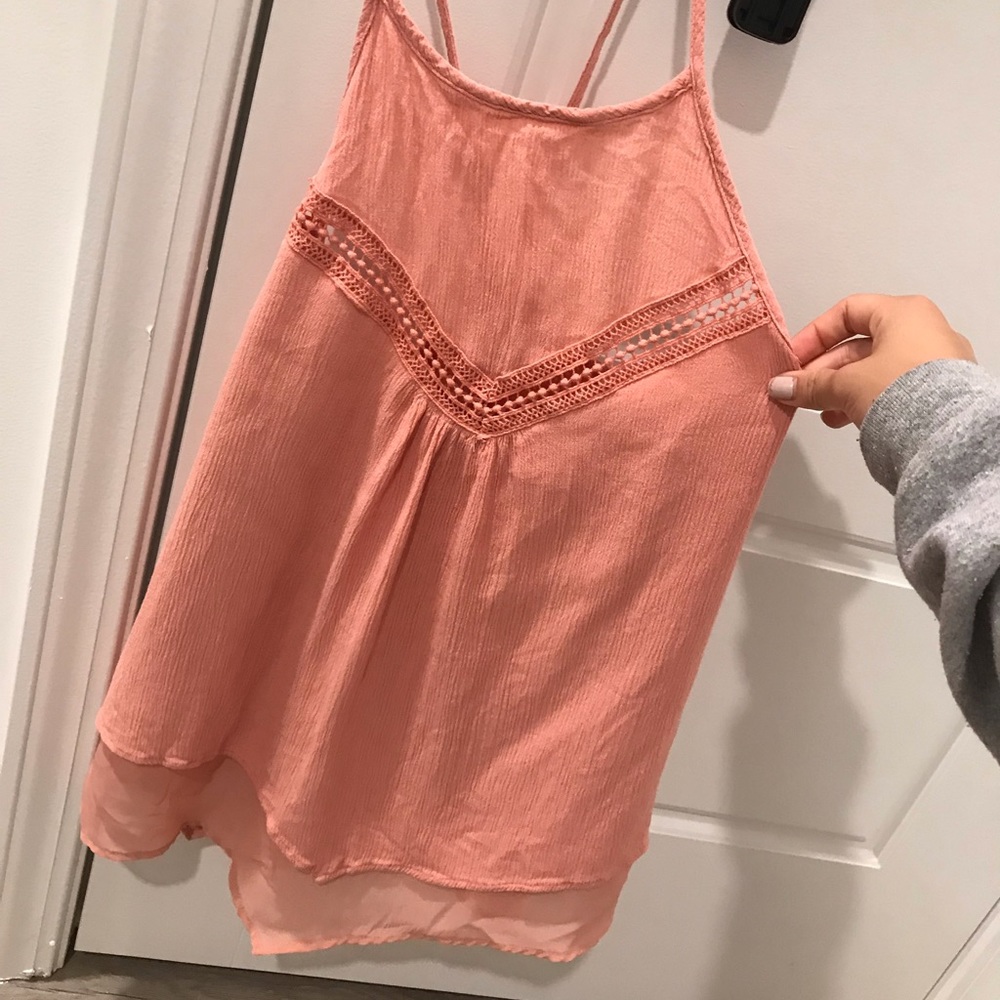 Cross-cross back Pink Blouse